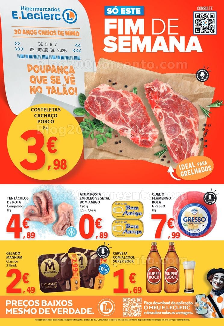 Antevisão Folheto E-LECLERC Promoções Fim de Semana - 5 a 7 junho